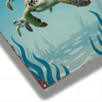 CIFbuy 1pc 2D Metal Sea Turtle Wall Decor, 8x12 Inch Marine Life Tin Sign, Square Iron Hanging Art Poster For Home Bar Cafe Room Decora TikTok, TikTok, Square Self-pickup Logiopics - Image 5
