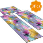 Three-piece kitchen rug set, non-slip and washable, abstract pattern kitchen hallway rug, soft and comfortable, suitable for sinks, floors, entrances, hallways and bathrooms. - Image 2