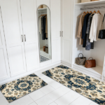 Three-piece kitchen rug set, non-slip and washable, abstract pattern kitchen hallway rug, soft and comfortable, suitable for sinks, floors, entrances, hallways and bathrooms. - Image 9