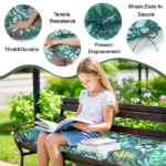 Outdoor Bench Cushion, 60 × 20 × 4 Inch, Tufted Waterproof Swing Cushion with Ties, for Patio Bench or Window Seat - Image 5