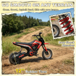 Red 12" Kids Electric Dirt Bike: 24V 350W Motor, Up to 15 MPH Powerful Speed – Ride-On Toy for Young Racers - Image 9