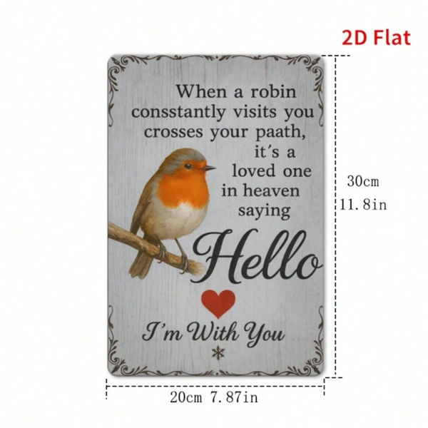 16ae15d0-d8fc-448a-aa4f-39cb308c12b0.png CIFbuy Retro Bird Heart Metal Plaque Sign, Funny 2D Flat Print Wall Art, Multipurpose Ornament For Home Bedroom Restaurant Decor TikTok, TikTok, Self-pickup Logiopics - Image 1