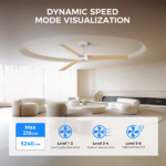 52 inch Modern Ceiling Fan with Lights,Remote Control, 3 Plywood Blades,6-Speed,Dimmable, Noiseless Reversible DC Motor,Indoor/Outdoor Ceiling Fan for Living Room Bedroom patio, 3D-X3[Unable ship on weekends, TK/TEMU only for pickup, only TX10643 warehouse supports GOFO] - Image 4
