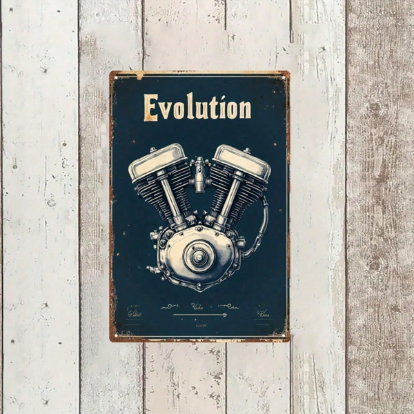 16c87db0-248e-4dfa-b42c-17b52a3cc97e.png CIFbuy Vintage Evolution Engine Metal Tin Sign, Wall Plaque, Durable Garage Man Cave Art Decor ikTok, ikTok, Self-d ckup Logiopor - Image 1