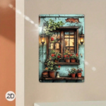 CIFbuy Vintage Rustic Window Flower Metal Wall Art, Farmhouse 2D Flat Iron Panel Sign, Waterproof Rustproof Home Decor 7.9x11.9in TikTok, TikTok, n Self-pickup Logiopics - Image 8