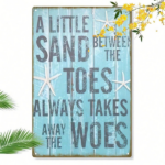 CIFbuy 2D Flat Tin Wall Sign, Metal Plaque With Quote "A Little Sand Between The Toes Always Takes Away The Woes", Toes Always Takes Away The Woes", Sign, RustiikTok, Sign, RustiikTok, etween The Toes Always Takes Away The Woes" Self-Plckup Logiops",le Sand - Image 7
