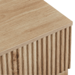 Handleless Grille-Finished 3-Drawer Bedside Table P2 Particleboard + MDF & Melamine Veneer + Thermoformed Drawer Cabinet 23.62*12.99*22.05in Oak - Image 7
