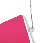 1 Pack Folding Beach Chair with Umbrella, XL Size, 15" Seat Height, Barbie Pink, Steel Spring Chair with Cross Bar, Oxford Cloth, 120kg Capacity - Image 6