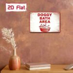 CIFbuy 1pc Doggy Bath Area Metal Sign, Cute Dog" Bathroom Decor, Weatherproof Rustproof UV Resistant, UV Resistant, 7.87x11.81 Inch Unframed Wall Art Cute Dog BathikTok, Cute Dog BathikTok, t Self-pickup Logiopics - Image 5