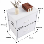 2-Pack 2/4-Drawer Dresser with Metal Frame & Wood Top, Fabric Storage Organizer,White - Image 2