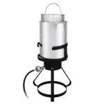 13*32inch Four-Piece Set, Black Round Iron Stove Frame, Silver Aluminum 30qt Turkey Pot 10qt Fish Pot, Gas Fryer - Image 8