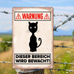 CIFbuy Cat Warning Area Guarded Tin Sign 8x12 Inch, Metal Plaque 2D Flat Unframed Vintage Cat Lover, Decor For Home Wall Garden Yard TinikTok, TinikTok, t Lover Self-Plckup Logioprdintage - Image 6