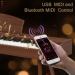 GDP-203 88 Key Standard Full Weighted Keyboards Digital Piano with Metal Stand, Power Adapter, Triple Pedals, Headphone for All Experience Levels Black Walnut - Image 3