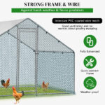 6.5 x 10 ft Large Metal Chicken Coop, Walk-in Poultry Cage Chicken Hen Run House with Waterproof Cover, Rabbits Cats Dogs Farm Pen for Outdoor Backyard Farm Garden SAME AS 61922992 - Image 13