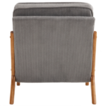 Low Arm Accent Chair - Light Gray Corduroy Upholstered Indoor Lounge Chair, Compact Single Seater with Sturdy Frame (330LBS Weight Capacity) - Image 13