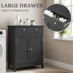 Black particleboard with melamine veneer, 60*30*80cm, double doors, single drawer, bathroom vanity - Image 16