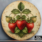 CIFbuy 1pc Vintage Fresh Strawberry 2D Flat Round Sign 8x8in, "x8in" Retro Fruit, Plaque Decor for Kitchen Cafe Restaurant Wall Art TikTok, kTok, temu Self-pickup Logi Aics - Image 4