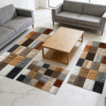 Three-piece kitchen rug set, non-slip and washable, abstract pattern kitchen hallway rug, soft and comfortable, suitable for sinks, floors, entrances, hallways and bathrooms. - Image 11