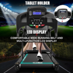 Compact Folding Treadmill for Home - 2.5HP Quiet Brushless Motor, 3-Level Incline, 7.5 MPH, Shock Absorption, Space-Saving Design for Running, Walking - Treadmill for Small Spaces & Home Use - Image 6