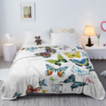 Colorful Butterfly Flannel Blanket - Soft, Scenic, Lightweight, Suitable for Sofa, Office, Bed, Nature, Travel - Multi-functional Four-season Gift, Variety 50*60 temu can only be self-picked - Image 7