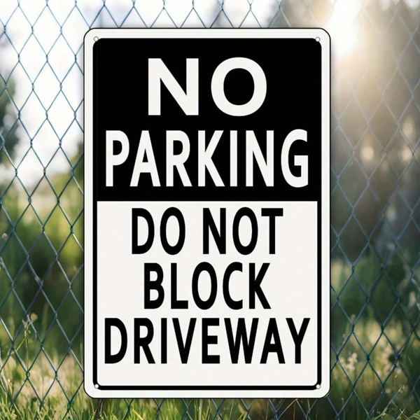 CIFbuy DDB No Parking No Blocking Driveway Metal Tin Sign, Sign, Rust Resistant Vintage Yard Wall Decor, Full Color Unframed Plaque, Full Color Unframed Plaque, 2D Flat Blocking DikTok, Blocking DikTok, Decor, Full Color Unframed Plaque Self-, ckup LogiopatYard