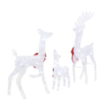 Replace 11305095 3pcs 54*20*122cm 30.00V 3.60W Family Elk White Iron Frame Cotton Thread Green Onion Powder Courtyard Elk Decoration - Image 2