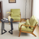 Low Arm Accent Chair - Olive Green Corduroy Upholstered Indoor Lounge Chair, Compact Single Seater with Sturdy Frame (330LBS Weight Capacity) - Image 19