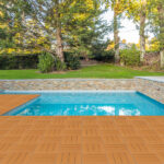 Plastic Interlocking Deck Tiles, 27 Pack, 11.4"x11.4" Waterproof Flooring Tiles for Indoor and Outdoor, Patio Floor Decking Tiles for Porch Poolside Balcony Backyard, Light Brown - Image 5
