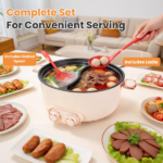 6 liters / 1.59 gallons with an internal divider to prepare two separate broths or soups at the same time. Generous cooking space accommodates meals for groups of 3 to 6 people, and each side features an independent power control system. - Image 9