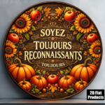 CIFbuy 1pc 8x8in Autumn Harvest 2D Flat Round Sign, "" Harvest 2D Flat Round Sign, Flat Round Sign, Vintage Thanksgiving Pumpkin Sunflower Plaque TikTok, , temu Self-pickup Logiaqics