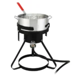 13*32inch Four-Piece Set, Black Round Iron Stove Frame, Silver Aluminum 30qt Turkey Pot 10qt Fish Pot, Gas Fryer - Image 26