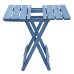 Folding Square Table Patio Outdoor solid wood Table for Backyard, Balcony, Portable Design Space-Saving Blue Color - Image 5