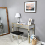 Three Drawers Mirror Table Dressing Table Console Table - Image 29
