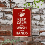 CIFbuy Retro Keep Calm Faucet Metal Sign, Vintage Red Background White Letter Wall Art, 2D Flat Decor For Bathroom Kitchen Home TikTok, TikTok, e Self-pickup Logiopics - Image 6