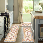 Boho Kitchen Rug Sets 3 Piece with Runner Non Slip Kitchen Rugs and Mats Washable Kitchen Mats for Floor Thick Kitchen Floor Mat Carpet Runner Rugs for Hallway Laundry Holiday Decor - Image 10