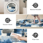 Three-piece kitchen rug set, non-slip and washable, abstract pattern kitchen hallway rug, soft and comfortable, suitable for sinks, floors, entrances, hallways and bathrooms. - Image 4