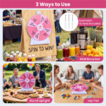 14-Slot Customizable Spinning Prize Wheel with Foldable Stand, Rewritable Tabletop Fortune Wheel - Pink - Image 10