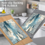 Three-piece kitchen rug set, non-slip and washable, abstract pattern kitchen hallway rug, soft and comfortable, suitable for sinks, floors, entrances, hallways and bathrooms. - Image 3