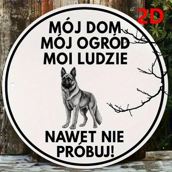 CIFbuy German Shepherd Warning Sign 8x8 Inch Vintage Decorative Plaque, My Home My Garden My Family 2D Flat Round Yard Art For Fence Pa TikTok, TikTok, Home My Garden Self-pickup Logiopics