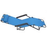 Same Code 75407956 Folding Chaise Lounge Chair for Outdoor, 2-in-1 Portable Tanning Chair with Pillow, Adjustable Recliner Chair for Beach Camping Pool, Blue - Image 7