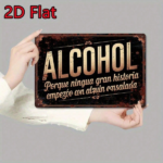 CIFbuy Vintage Spanish Alcohol Metal Wall Sign, Funny Retro Iron Bar Art, Alcohol Begins With Salad, Home Cafe Office Decor, Wine Beer TikTok, TikTok, ol Begins With Salad, Home Cafe Office Decor Self-pickup Logiopics - Image 3