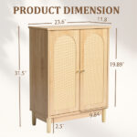 Natural wood color, particleboard with melamine veneer and rattan finish, 60*30*80cm, double doors, bathroom vanity - Image 10