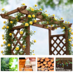 43.5*17.5*44.5 In Fir With Arched Lattice Raised Garden Bed Wooden Planting Frame Carbonized - Image 5