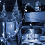 2 blue solar fairy lights, each pack contains 110 LED solar string lights, IP65 waterproof copper wire, 8 modes of solar fairy lights, suitable for garden, courtyard, tree, wedding, Christmas decoration - Image 9
