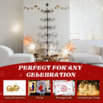 6ft Wrought Iron Christmas Tree, Metal Ornament Display Tree Stand for for Holiday Party Home Decor, Indoor & Outdoor Decor Hanger, Black - Image 8
