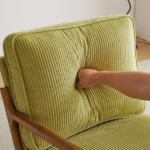 Low Arm Accent Chair - Olive Green Corduroy Upholstered Indoor Lounge Chair, Compact Single Seater with Sturdy Frame (330LBS Weight Capacity) - Image 33