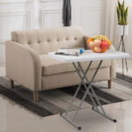 Replace 59374361 76*50*70.5cm Liftable Garden Plastic Table White - Image 48