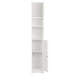 One Door & Three Layers Bathroom Cabinet White - Image 3