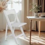 Replacement 15868578 4 Pack Folding Chairs, Resin Chairs with Padded Seat, Comfortable Event Chairs Indoor Outdoor for Home Event Party Picnic School Wedding, White - Image 5