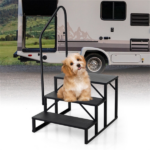 Heavy Duty 3-Step RV Step Stool with Adjustable Handrail 660LBS Capacity Metal Stairs - Image 5